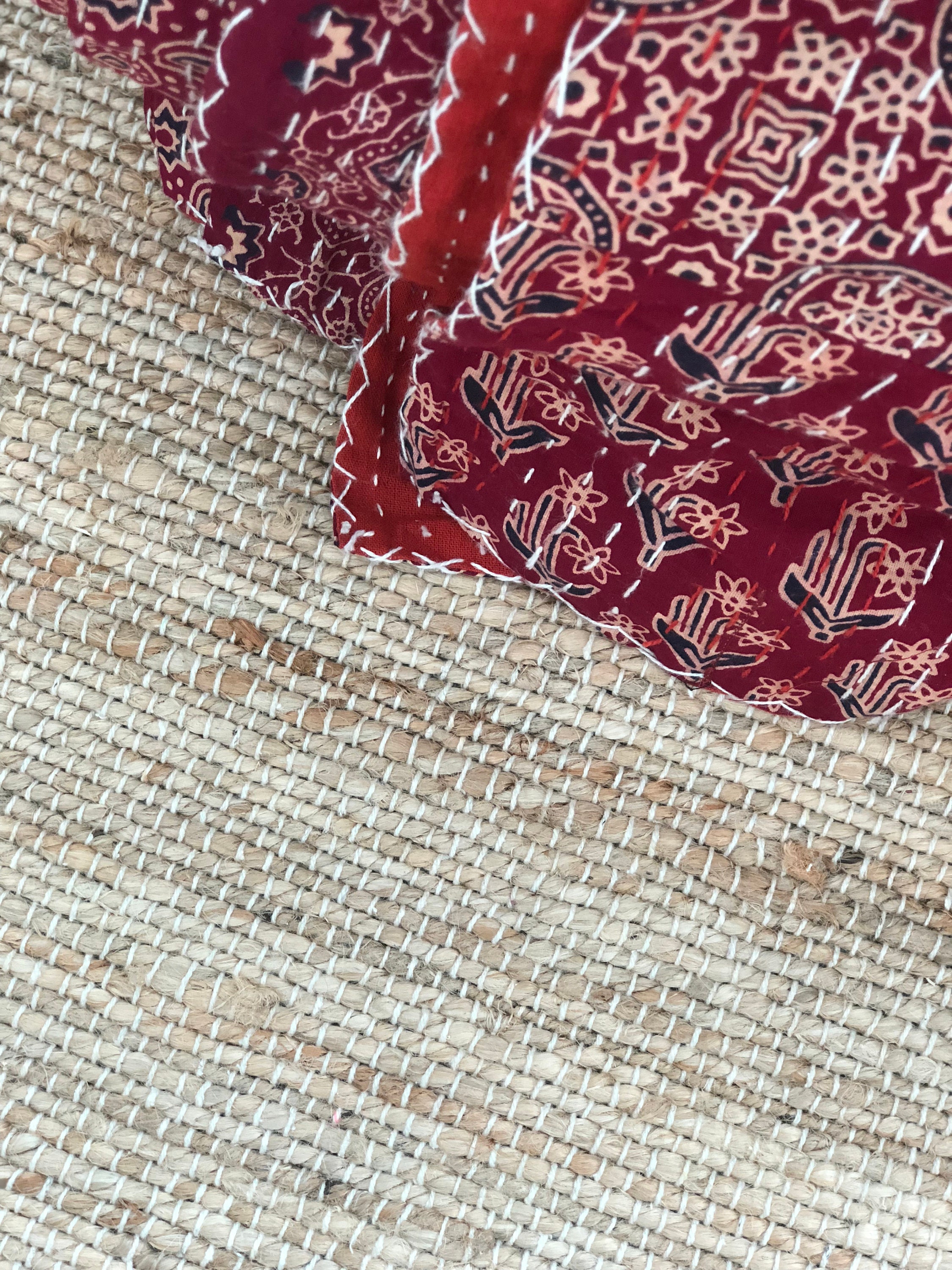 Handgewebter Jute-Baumwoll-Teppich – 1,5x2,4 M, Naturfarben, Rustikal – Für Wohnzimmer, Schlafzimmer
