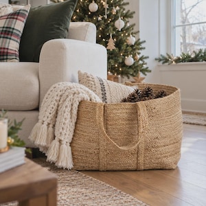 Extra Large Woven Storage Basket: Braided Laundry Hamper