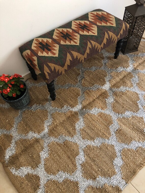 Hemp Silver Rug 4x6 Jute Rug Area Rug Natural Fiber Rug Etsy
