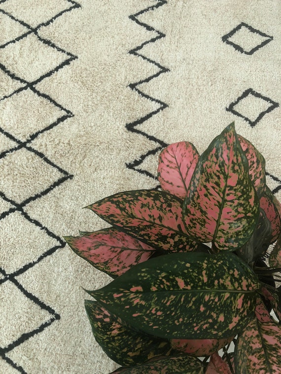 Moroccan Rug Hand Tufted Cotton Rug Tribal Design Rug Area Etsy