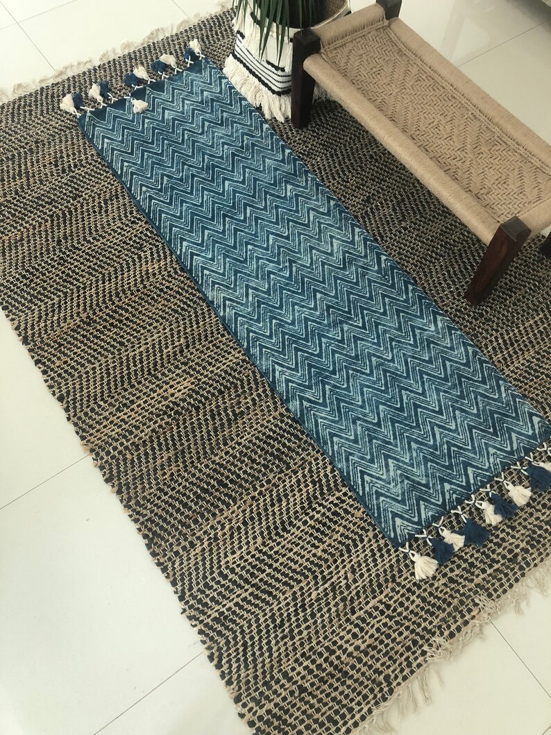 Recycle Jute Leather Rug Rugs for Living Room Scandinavian Etsy