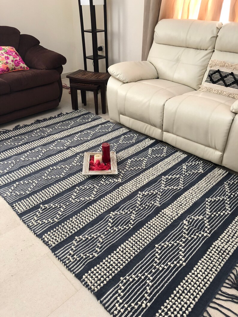 Scandinavian Rug Grey Farmhouse rug 5x8 Wool Handwoven Rug Etsy