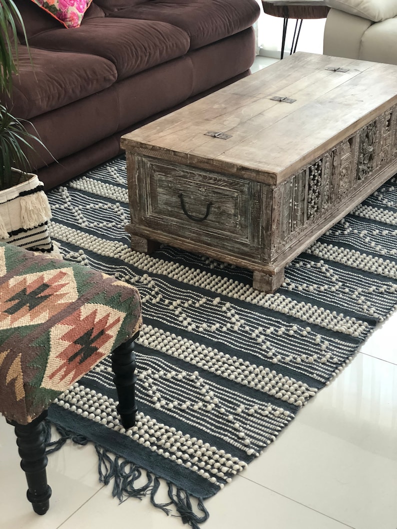 Scandinavian Rug Grey Farmhouse rug 5x8 Wool Handwoven Rug Etsy