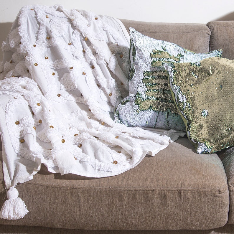 White Throw Blanket/boho Throw Blanket/boho Bedding/couch Etsy