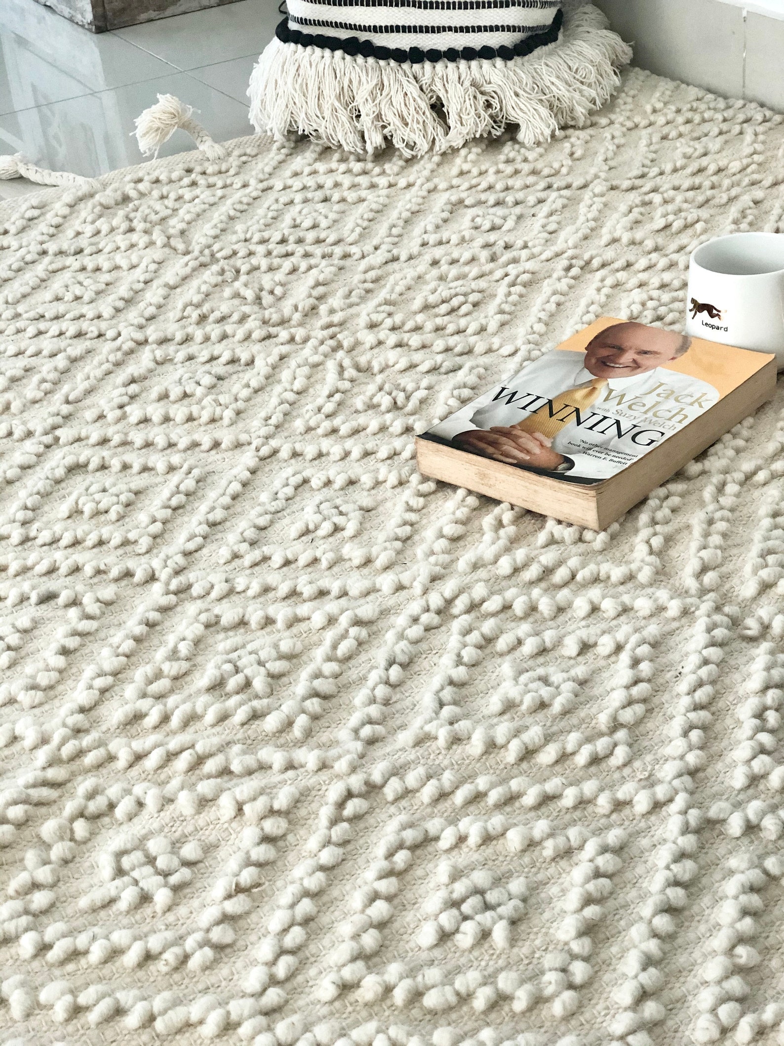 Scandinavian Natural Rug Hygge Minimalist Bedroom Rug - Etsy