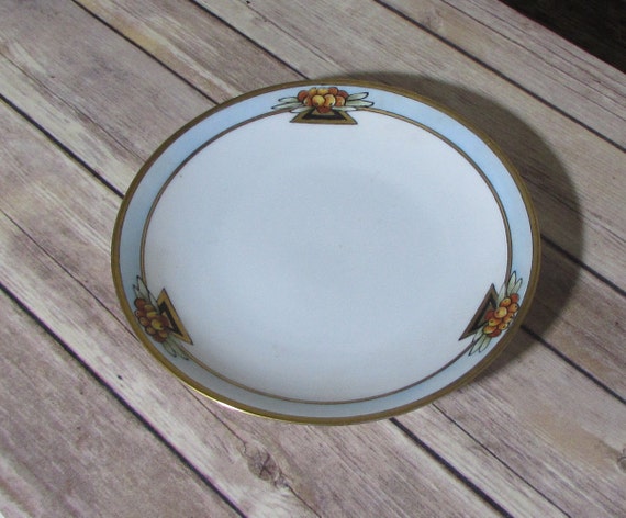 Vintage Czech Decorative Plate Hand Painted Gooseberry Gold Etsy