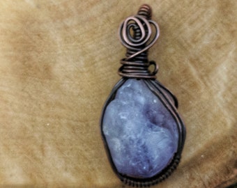 Amethyst necklace, wire wrapped jewelry, wire wrapped pendant, amethyst, birthday gift, crystal pendant, ready to ship