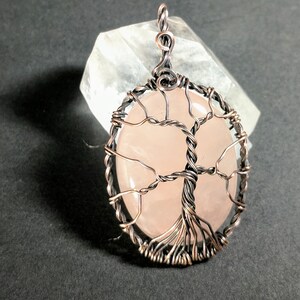 Rose quartz tree of life, tree of life pendant, valentines gift, gift for woman, ready to ship, wire wrapped pendant , wire wrapped jewelry
