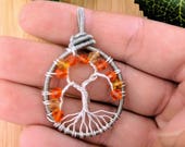 Crystal Tree of life necklace, Tree of life, Gifts for women, Silver necklace, Wire wrapped jewelry, Gifts for her, Valentines Day gift