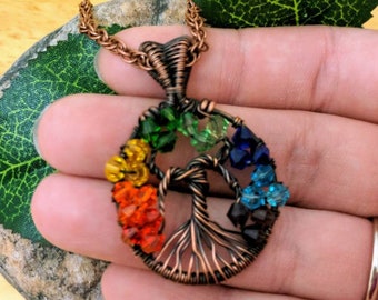 Copper tree of life pendant