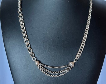 Silver chain multi link handmade 21 inches