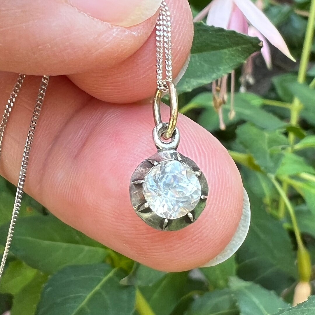 Victorian Diamond Paste Pendant Handmade Loop Etsy