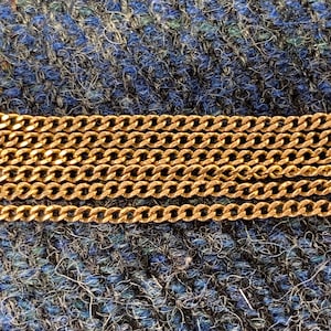 Vintage 9ct gold chain faceted curb link 20 inches