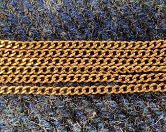 Vintage 9ct gold chain faceted curb link 20 inches