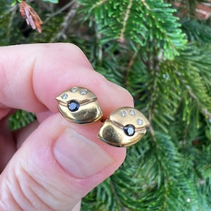 Vintage sapphire diamond earrings