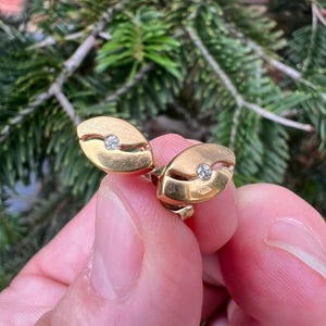 Vintage diamond gold ear studs