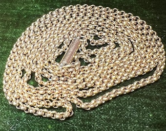 Antique 9ct gold belcher chain 31 inches barrel clasp