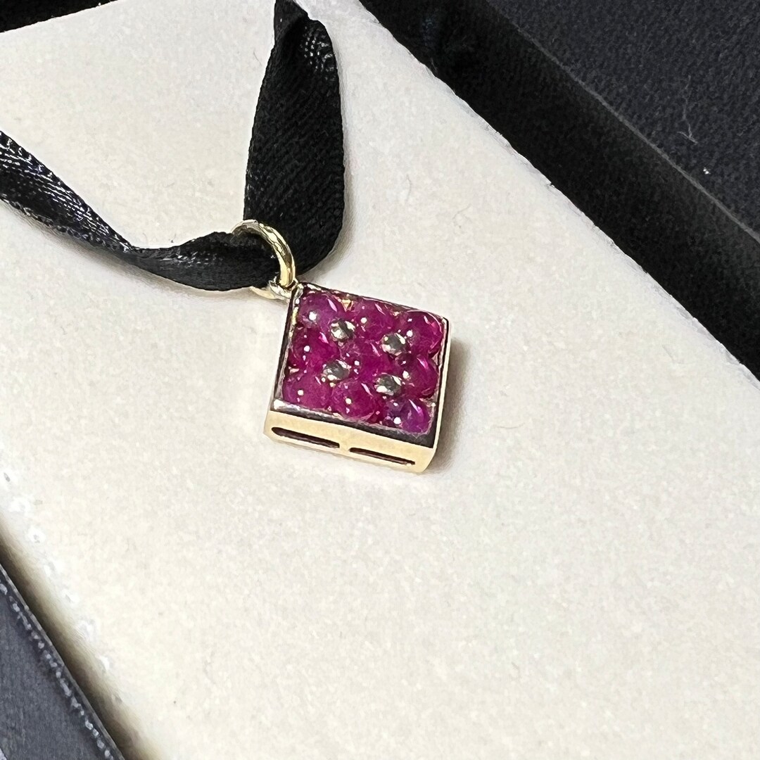 gorgeous ruby pendant. take your style up by adorning... Ruby Pendant Handmade Repurposed 14ct Gold - Etsy