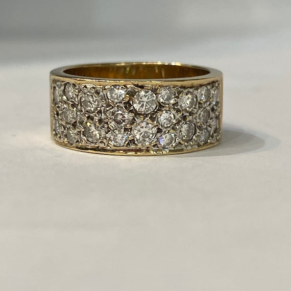 Vintage Gold and Diamond Band Ring , 1970’s