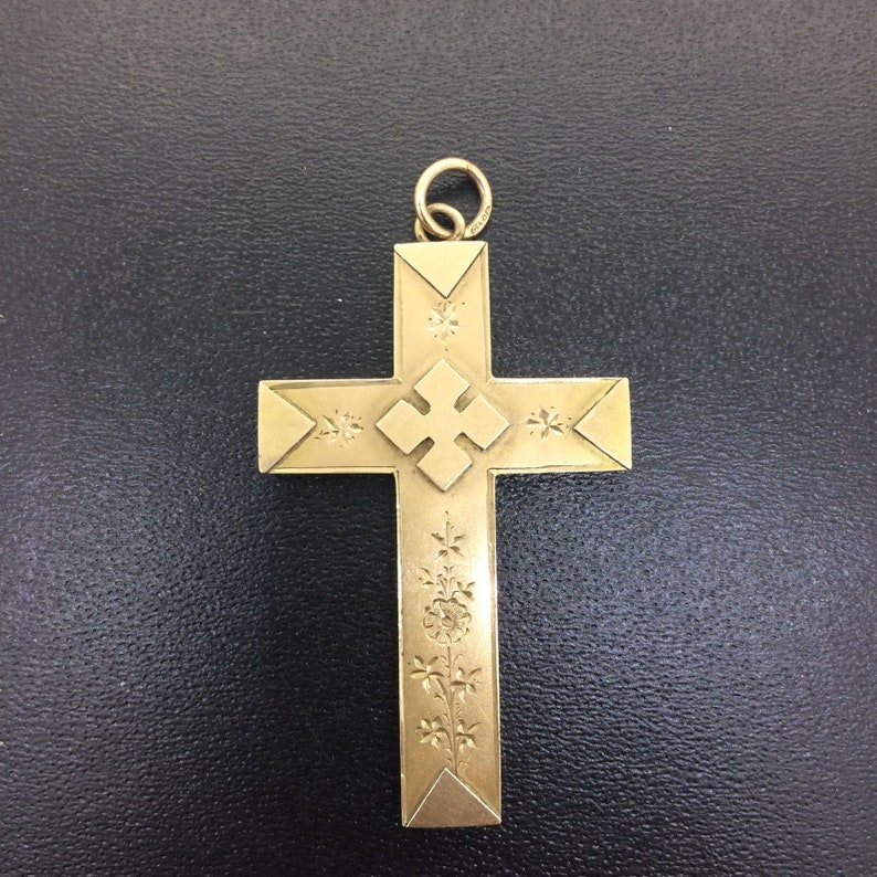 Antique Gold Cross Pendant 9ct date 1894 | Etsy