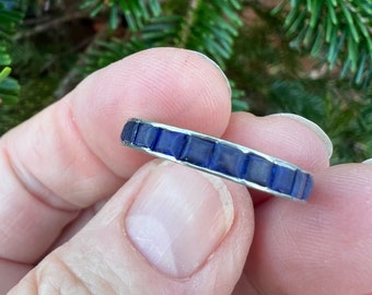 Vintage sapphire eternity ring 1920's  2.00+ct US ring size 71/4 UK ring size O1/2