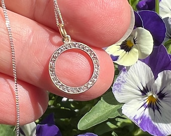 Vintage diamond Circle handmade into a pendant
