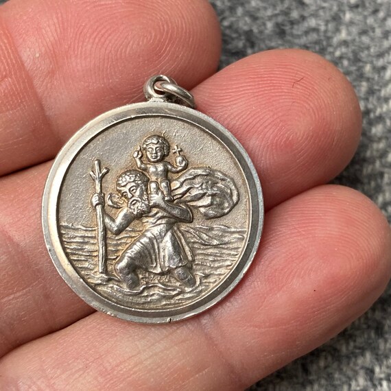 Vintage St. Christopher pendant silver Georg Jensen mark. Etsy