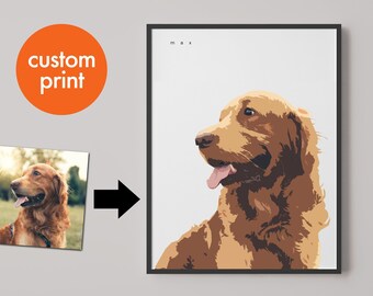 Personalised pet portrait print // pet portrait // dogs puppy and puppies // custom print gift // for pet and dog lovers