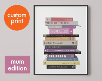 Personalised mum book print // best mummy // mother art // gifts for mums // book lovers // favourite quotes // mum poster art / framed gift