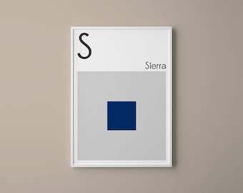 Letter S Nautical Print | Maritime Signal Flag Art