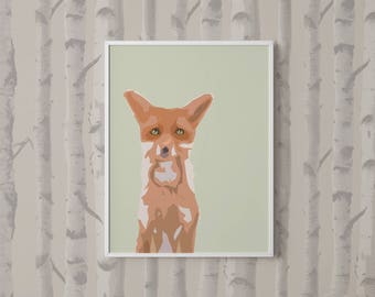 fox // woodland animal printable art // nursery prints // baby wall art // woodland decor // digital download // baby animal playroom prints
