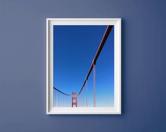 El puente Golden Gate // Arte imprimible // Bahía de San Francisco, California / Fotografía del puente colgante / Cartel de decoración de la pared / Imprimir en casa