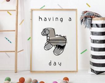 Having a sloth day printable art // nursery decor // zoo animal prints // nursery wall art // fun baby wall art // kids bedroom art print