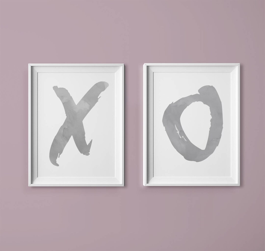 XO Abstract Prints // Printable Art // X and O Wall Art // Etsy