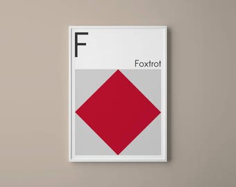Letter F Nautical Print | Foxtrot Maritime Signal Flag Art