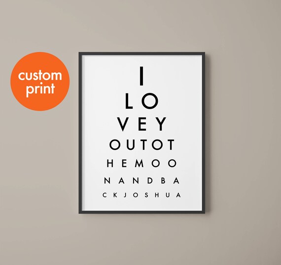 I Love You To The Moon And Back Eye Chart