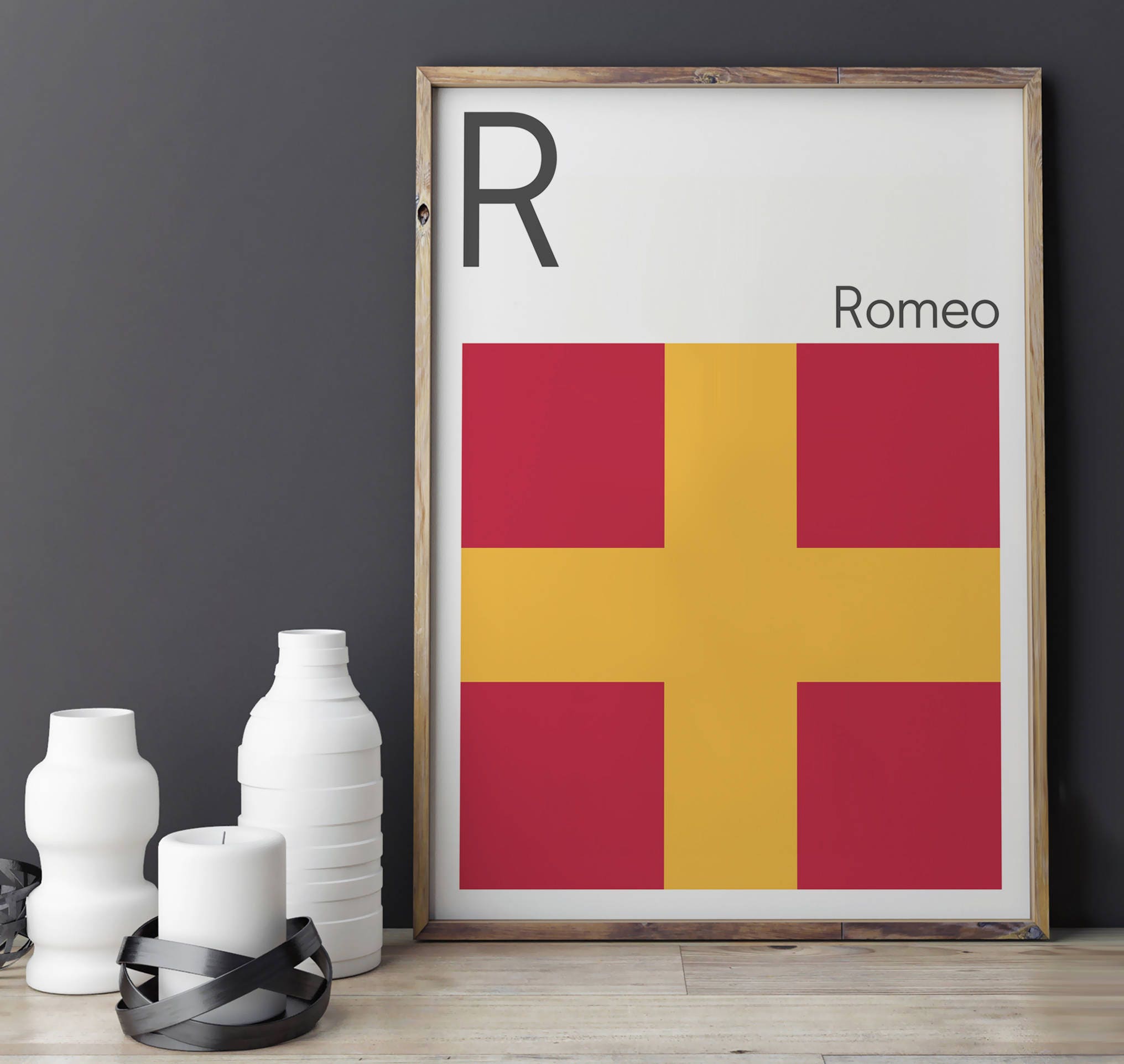 Letter R Maritime Signal Flag Print, Nautical Navy Art - Etsy