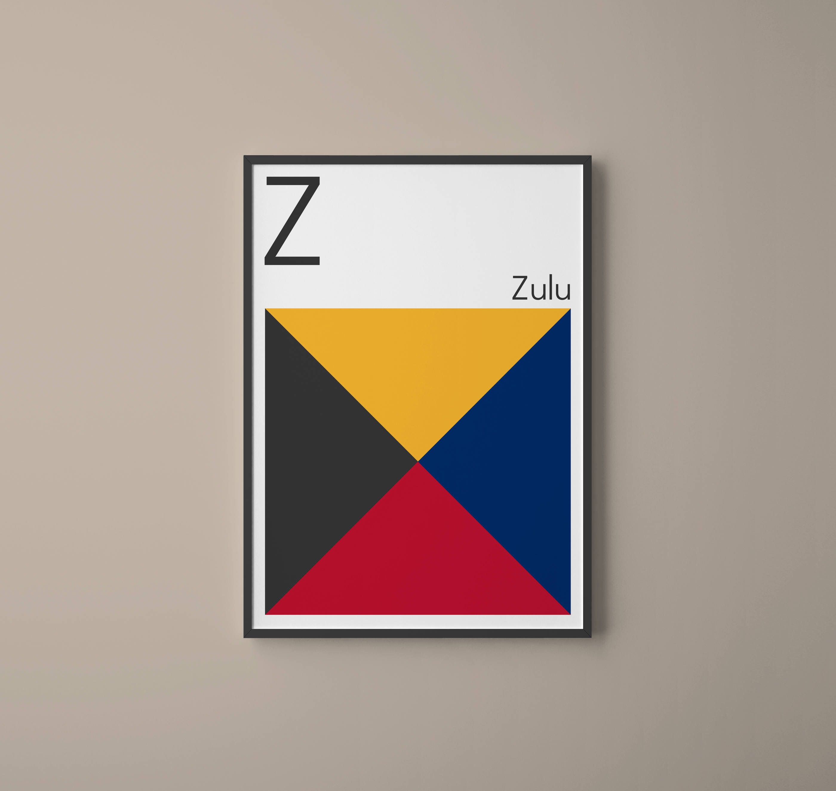 国旗柄デザイン Letter Z Nautical Art Print: International Maritime Signal Flag