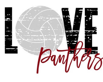 Love Panthers Volleyball SVG