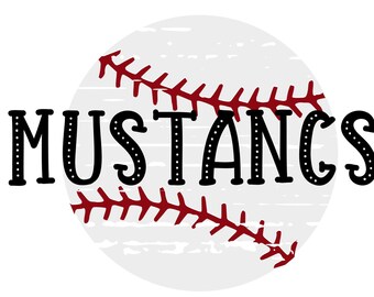 Mustangs Distrssed Béisbol SVG