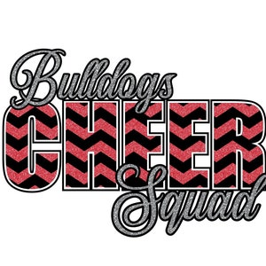 Bulldogs Cheer Squad Chevron Glitter SVG