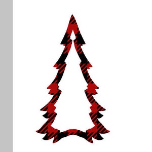 Buffalo Plaid Christmas tree outline SVG