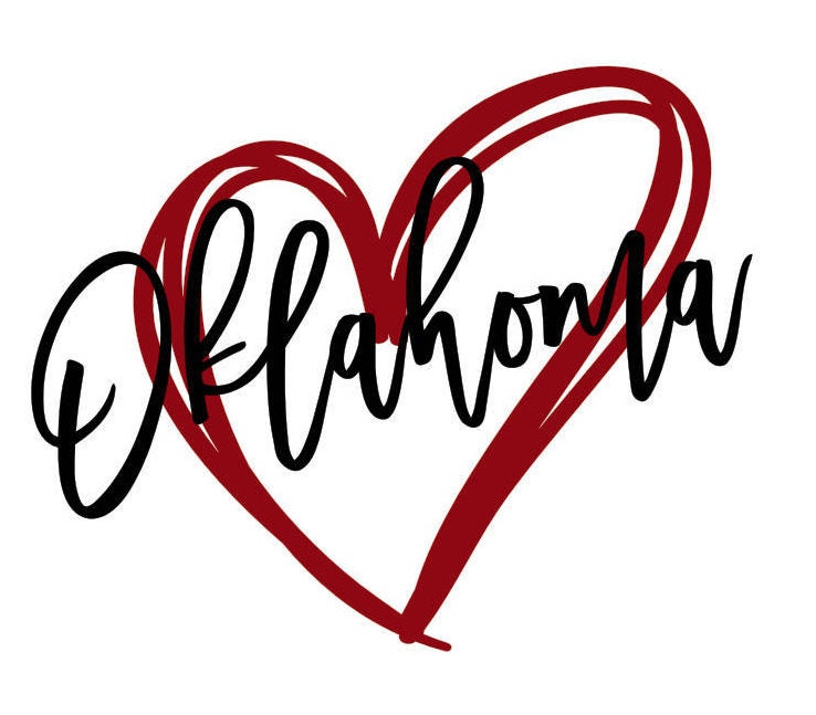 Oklahoma Heart SVG | Etsy