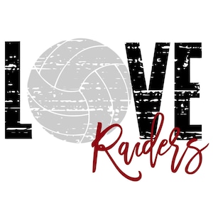 Love Raiders Distressed Volleyball SVG