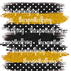 Black and Gold Glitter Brushstrokes PNG