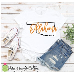 Oklahoma State Outline Script SVG/PNG