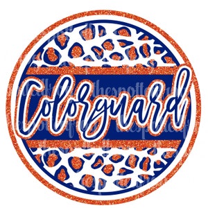 Colorguard Glitter Cheetah Circle PNG