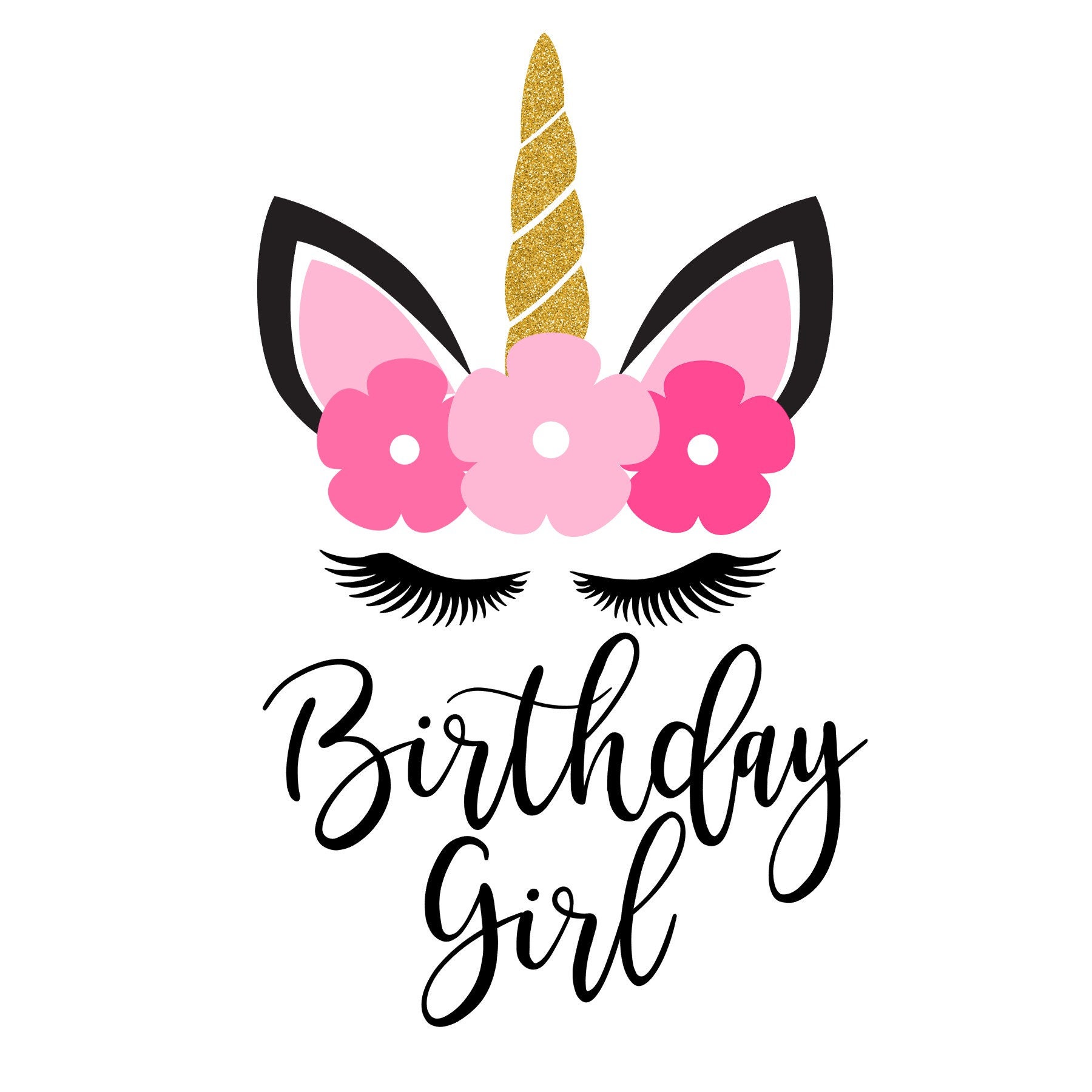 Verjaardag meisje Unicorn SVG | Etsy