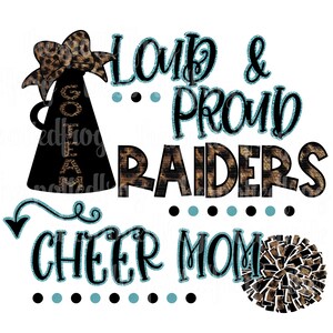 Loud & Proud Raiders Leopard/Glitter SVG/PNG Sublimation Print