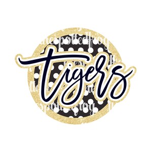 Tigers Polka Dots Glitter PNG